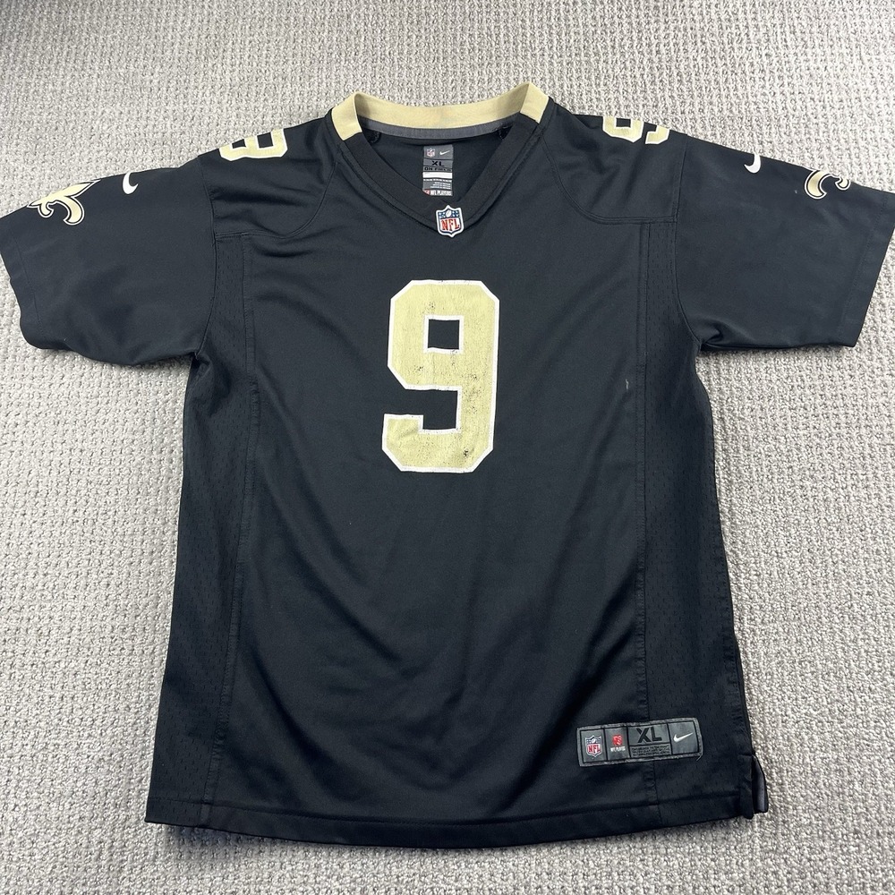 Nike New Orleans Saints Drew Brees 9 Jersey Youth XL Black NFL On-Field